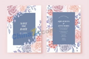 优雅婚礼邀请函模板设计